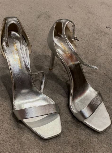 ysl silver heel|ysl heels clearance.